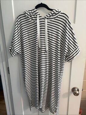 Striped hooded dress